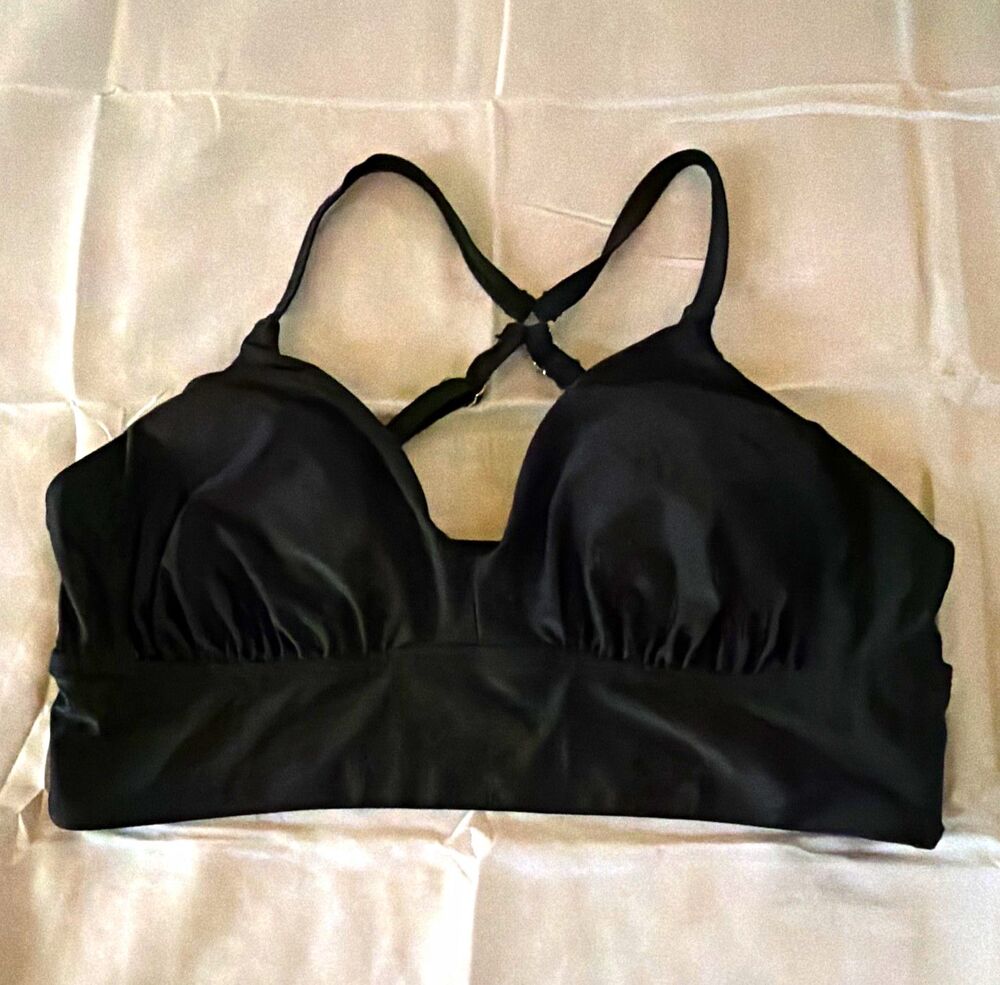 Xersion Women's Swim Top XL Black Wireless Crossback